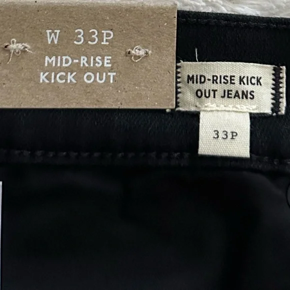 NWT Madewell Mid-rise Stretch Black Jeans // 33P - Picture 10 of 14